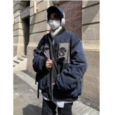 批发刺绣原版夹棉】<b class='q'>春</b>秋冬淘惑飞行夹克休闲贴标设计棒球服工装外套男