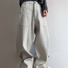 原版条纹面料印花B计划运动卫裤爵士裤休闲嘻哈裤直筒宽松长裤