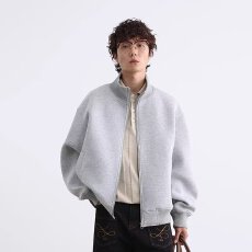 批发纯棉华棉350克】<b class='q'>休闲</b>正派潮牌立领开衫夹克男秋简约纯色<b class='q'>运动</b>外套