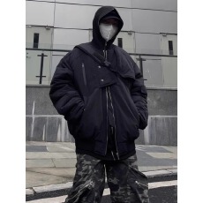 批发夹棉款棉衣】多口袋前言日记飞行员夹克男女街头宽松加厚棉服外套