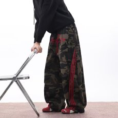 刺绣原版水印华棉复合工装艺汐牛仔裤男春秋季宽松直筒休闲长裤