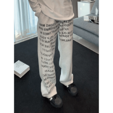 华棉印花阔腿008休闲裤子男款春秋季cleanfit直筒弯刀卫裤长裤