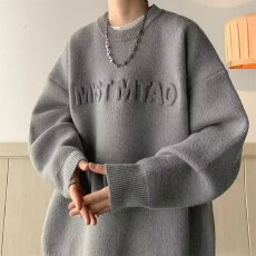 批发钢印鹿毛绒】<b class='q'>毛衣</b>淘惑2025日系通勤圆领质感<b class='q'>毛衣</b>男春秋冬上衣套头