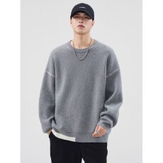 批发【高质量包芯】秋冬兔先绅<b class='q'>毛衣</b>男宽松圆领休闲百搭加厚保暖针织衫