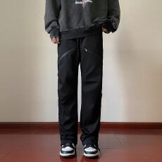 男工装裤韦爵森直筒宽松型休闲裤潮长裤流行秋季时尚潮牌纯色印花