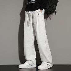 薄款原版320克华棉复牛奶丝春秋潮流坊休闲裤男运动宽松阔腿裤