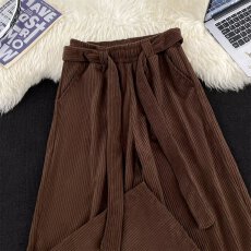 灯芯绒纯色131高腰阔腿复古直筒长裤春秋季休闲裤宽松裤子男女