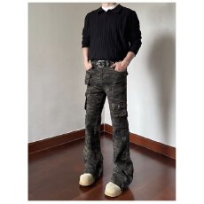 批发【牛仔裤】修身巴鲁米新款高腰显瘦窄版直筒裤男休闲拖地<b class='q'>长裤</b>情侣