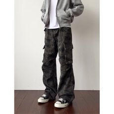 批发【牛仔裤】口袋巴鲁米工装休闲裤男女cleanfit直筒微喇叭阔腿<b class='q'>长裤</b>
