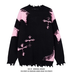 批发【跨境爆款毛衣】<b class='q'>男</b>女万凯邦春秋慵懒风情侣宽松暗黑设计感<b class='q'>针织衫</b>