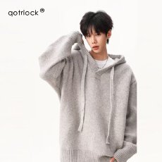 批发【北极绒连帽刺绣毛衣】毛圈揭潮坊套头休闲毛衣<b class='q'>男</b>女落肩宽松帽衫