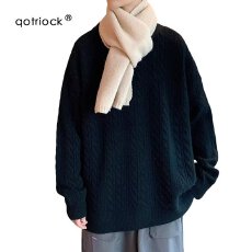 批发【麻花鹿毛绒】圆领揭潮坊毛衣<b class='q'>男</b>春秋冬加厚<b class='q'>针织衫</b>上衣毛线衣毛衫