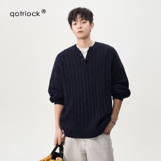 批发【北极绒麻花毛衣】春秋冬揭潮坊<b class='q'>针织衫</b><b class='q'>男</b>女短上衣情侣内搭打底衫