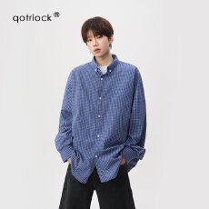 批发【格子布<b class='q'>衬衫</b>无口袋 】春秋揭潮坊格子<b class='q'>衬衫</b><b class='q'>男</b>宽松<b class='q'>休闲</b>长袖<b class='q'>衬衣</b>衫