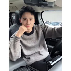 批发【北极绒圆领毛衣】秋冬季兔先绅撞色手工明线套头男女情侣<b class='q'>针织衫</b>