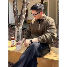 批发【包芯纱开衫毛衣】立领兔先绅针织外套男士春秋冬宽松休闲毛衣潮