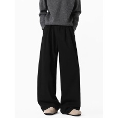 毛呢裤高级感欧日韩中性阔腿西裤男女春秋风极简垂感喇叭阔腿裤