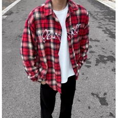 批发格子上衣<b class='q'>衬衫</b>】字母凯尊度印花男春秋美式<b class='q'>长袖</b><b class='q'>衬衣</b>宽松休闲外套潮