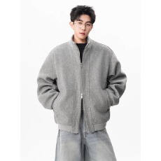 批发龙凤尼外套】立领<b class='q'>潮</b>乐邦夹克春秋宽松休闲百搭外套男开衫上衣情侣