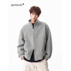 批发龙凤尼外套立领<b class='q'>潮</b>乐邦夹克春秋宽松休闲百搭外套男开衫上衣情侣