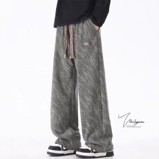 批发灯芯绒】裤子男领 航2026春秋新款设计感<b class='q'>潮</b>牌炸街宽松直筒长裤子