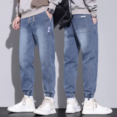 批发牛仔裤玩裤<b class='q'>男士</b>新款春秋款工装潮牌宽松束脚九分<b class='q'>休闲裤</b>子男秋季