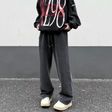 批发重磅东方2026新款春秋卫裤男女情侣宽松直筒百搭休闲长裤老爹裤<b class='q'>潮</b>