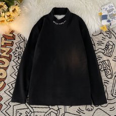 批发双面德绒刺绣】半高领韦爵森卫衣男春<b class='q'>秋</b>保暖内搭长袖打底衫上衣服