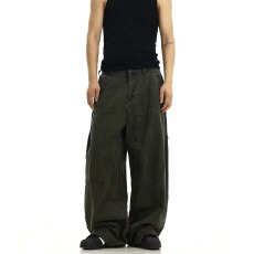 批发平腰半松紧】工装淘优休闲裤男女春<b class='q'>潮</b>牌高级感宽松直筒工装阔腿裤