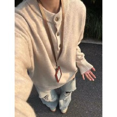 纯色国潮亨利领毛衣男女春秋冬慵懒风套头针织衫重磅高级内搭线衣