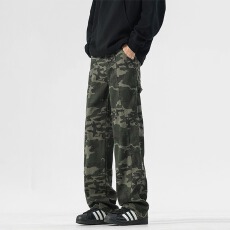 迷彩玩裤牛仔裤男女冬季高街hiphop运动长裤嘻哈潮牌百搭伐木裤子