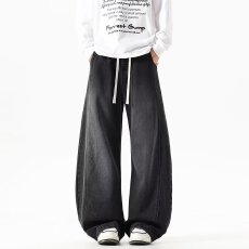 批发原版弯刀版型】牛仔裤<b class='q'>男</b>恒潮阔腿宽松直筒裤2026新款休闲<b class='q'>男</b>生<b class='q'>裤子</b>