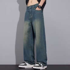 美式炫裤牛仔裤男士2026春夏新款复古宽松直筒潮牌阔腿休闲长裤子
