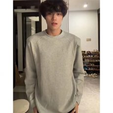 批发高街经典无帽圆领长袖T恤男2026<b class='q'>春</b>拼接高级感上衣休闲百搭打底衫