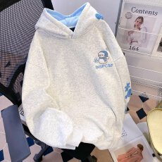 批发华棉复合刺绣春秋港风<b class='q'>潮牌</b>馆连帽<b class='q'>卫衣</b>情侣休闲运动外套上衣宽松