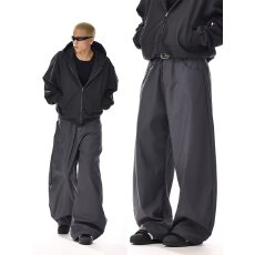 美式经典弯刀阔腿休闲裤男小众高级西裤复古宽松垂感百搭显瘦长裤