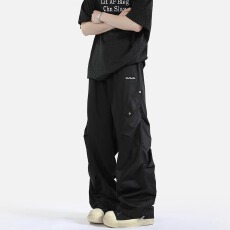 立体包边工装回头率伞兵冲锋裤男春秋宽松复古直筒休闲阔腿裤子