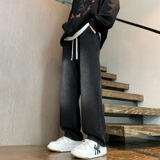 批发美式玩裤复古直筒休闲牛仔裤男女2026春<b class='q'>秋</b>阔腿裤子宽松长裤情侣