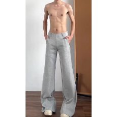 批发华棉复合面料】运动众优汇卫裤男春秋<b class='q'>冬</b>宽松褶皱直筒阔腿休闲长裤