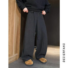 批发原版质量】2026二浩春秋直筒卫裤男宽松休闲镰刀裤针织运动长裤男