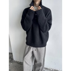 批发男士元宝排扣毛衣高领打底衫内搭线衣2026新款春秋冬潮牌针织衫帅