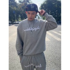 批发美式腾艺高街字母刺绣加厚圆领卫衣男春秋<b class='q'>冬</b>痞帅套头打底上衣情侣