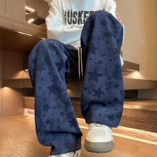 批发【华棉复合】春秋潮人邦印花休闲长裤男青少年宽松直筒运动裤卫裤