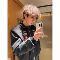 批发小牛津双层防水刺绣】春秋新爵士时尚<b class='q'>夹克</b>外套男滑板街头国潮个性