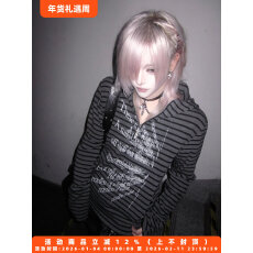 条纹复合380克卫衣男上上签春秋印花连帽外套朋克宽松情侣上衣