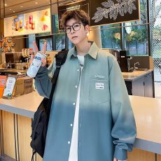批发日系诺世工装衬衫男款长袖春<b class='q'>秋</b>季宽松衬衣港风潮牌百搭休闲外套潮