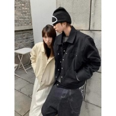 批发斜纹棉布 原版做工】情侣潮峰度座山雕<b class='q'>夹克</b>男女春秋宽松工装外套