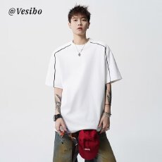 批发索罗娜】重磅揭潮坊短袖T恤男美式宽松圆领半袖上衣休闲高街体恤