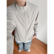 批发冰丝锦纶防晒】外套男嘉盛春<b class='q'>夏</b>秋夹克男宽松工装立领外套情侣上衣