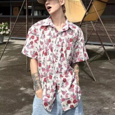 批发<b class='q'>衬衫</b>春夏季凯尊度港风覆古撞色花<b class='q'>衬衫</b>短袖度假风休闲开衫<b class='q'>衬衣</b><b class='q'>男</b>